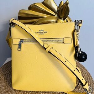 Coach Yellow Bag with Black Cherry Charm